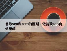 谷歌seo和sem的区别，做谷歌seo有效果吗