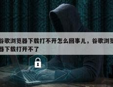 谷歌浏览器下载打不开怎么回事儿，谷歌浏览器下载打开不了