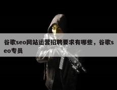 谷歌seo网站运营招聘要求有哪些，谷歌seo专员