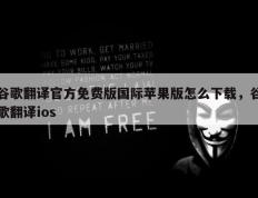 谷歌翻译官方免费版国际苹果版怎么下载，谷歌翻译ios