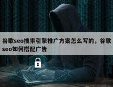 谷歌seo搜索引擎推广方案怎么写的，谷歌seo如何搭配广告