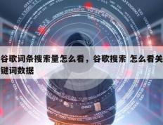 谷歌词条搜索量怎么看，谷歌搜索 怎么看关键词数据