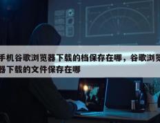 手机谷歌浏览器下载的档保存在哪，谷歌浏览器下载的文件保存在哪