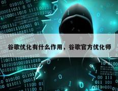 谷歌优化有什么作用，谷歌官方优化师