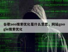 谷歌seo搜索优化是什么意思，网站google搜索优化