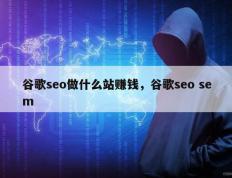 谷歌seo做什么站赚钱，谷歌seo sem
