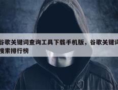 谷歌关键词查询工具下载手机版，谷歌关键词搜索排行榜