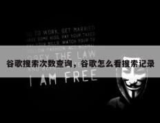 谷歌搜索次数查询，谷歌怎么看搜索记录