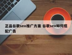 正品谷歌seo推广方案 谷歌seo如何搭配广告