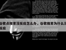 谷歌点搜索没反应怎么办，谷歌搜索为什么没反应