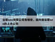 谷歌seo快排公司有哪些，国内做谷歌seo的上市公司