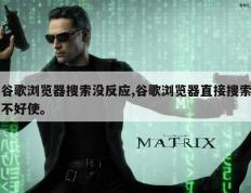 谷歌浏览器搜索没反应,谷歌浏览器直接搜索不好使。