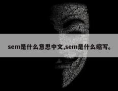sem是什么意思中文,sem是什么缩写。