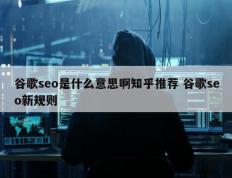 谷歌seo是什么意思啊知乎推荐 谷歌seo新规则