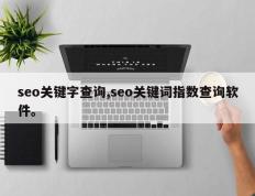 seo关键字查询,seo关键词指数查询软件。