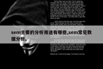 sem主要的分析用途有哪些,sem常见数据分析。