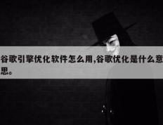 谷歌引擎优化软件怎么用,谷歌优化是什么意思。