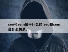 seo和sem是干什么的,seo和sem是什么关系。