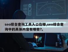 seo综合查询工具入口在哪,seo综合查询中的具体内容有哪些?。