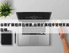 谷歌扩展程序在哪里,谷歌扩展程序管理页面在哪。