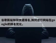谷歌新站如何快速排名,如何进行网站在google的排名优化。
