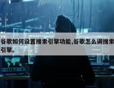 谷歌如何设置搜索引擎功能,谷歌怎么调搜索引擎。