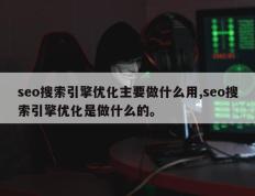 seo搜索引擎优化主要做什么用,seo搜索引擎优化是做什么的。