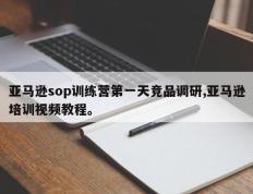 亚马逊sop训练营第一天竞品调研,亚马逊培训视频教程。