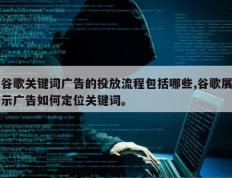 谷歌关键词广告的投放流程包括哪些,谷歌展示广告如何定位关键词。