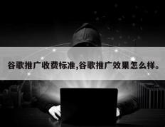 谷歌推广收费标准,谷歌推广效果怎么样。