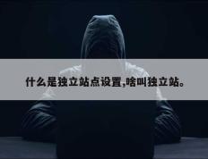 什么是独立站点设置,啥叫独立站。