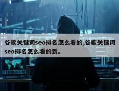 谷歌关键词seo排名怎么看的,谷歌关键词seo排名怎么看的到。
