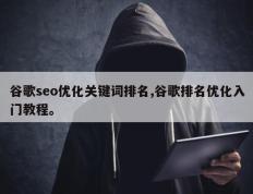 谷歌seo优化关键词排名,谷歌排名优化入门教程。