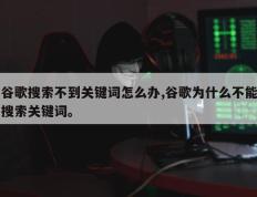 谷歌搜索不到关键词怎么办,谷歌为什么不能搜索关键词。