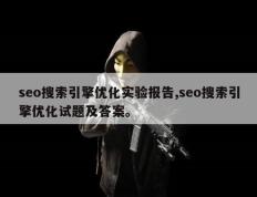 seo搜索引擎优化实验报告,seo搜索引擎优化试题及答案。