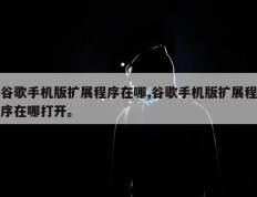 谷歌手机版扩展程序在哪,谷歌手机版扩展程序在哪打开。