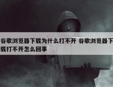 谷歌浏览器下载为什么打不开 谷歌浏览器下载打不开怎么回事