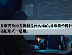 谷歌竞价排名机制是什么样的,谷歌竞价两种匹配形式一起用。