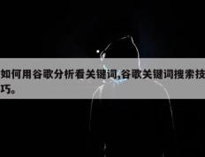 如何用谷歌分析看关键词,谷歌关键词搜索技巧。