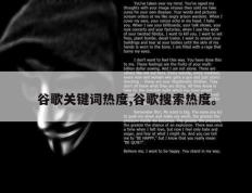 谷歌关键词热度,谷歌搜索热度。