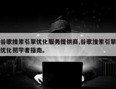 谷歌搜索引擎优化服务提供商,谷歌搜索引擎优化初学者指南。
