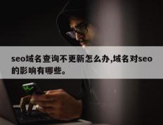 seo域名查询不更新怎么办,域名对seo的影响有哪些。