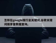 怎样在google搜行业关键词,谷歌关键词搜索量数据查询。