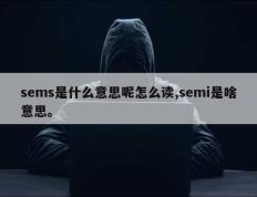 sems是什么意思呢怎么读,semi是啥意思。