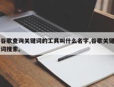 谷歌查询关键词的工具叫什么名字,谷歌关键词搜索。