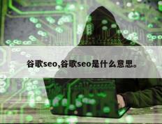 谷歌seo,谷歌seo是什么意思。