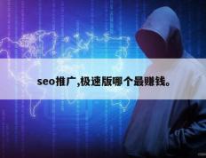 seo推广,极速版哪个最赚钱。
