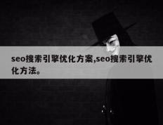 seo搜索引擎优化方案,seo搜索引擎优化方法。
