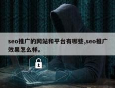 seo推广的网站和平台有哪些,seo推广效果怎么样。