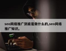 seo网络推广到底是做什么的,seo网络推广知识。